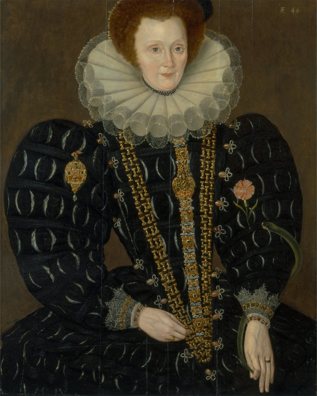 Una mujer llamada Lady Elizabeth Knightley de Marcus Gheeraerts the Younger