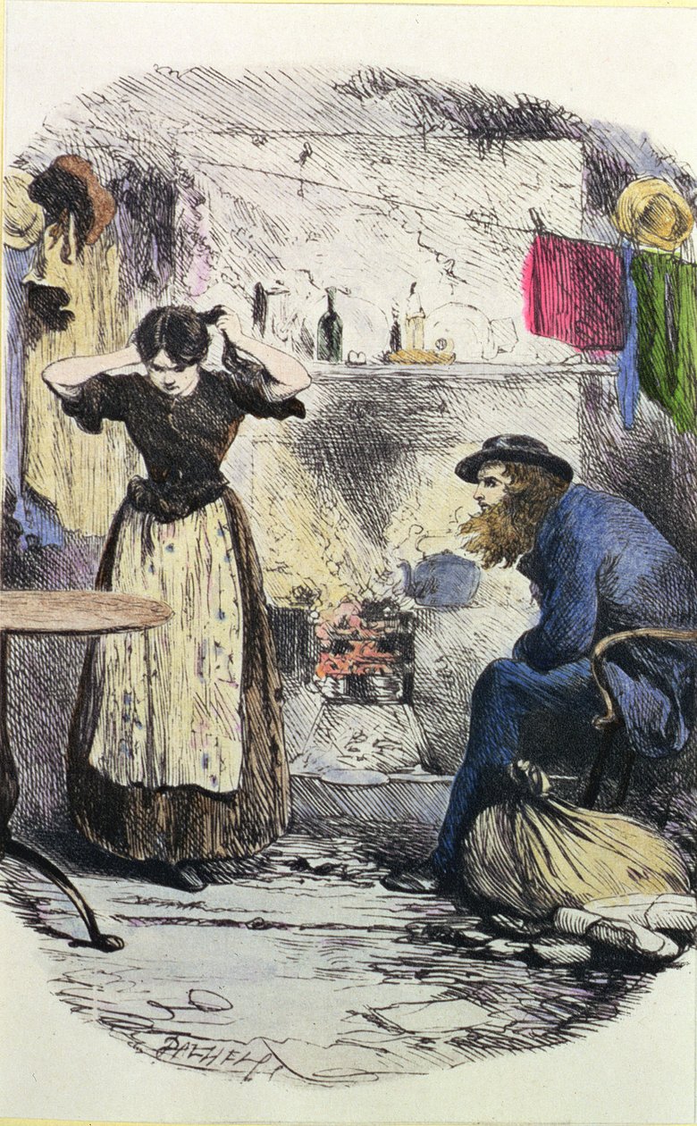 Pleasant Riderhood y John Harmon, ilustración de 