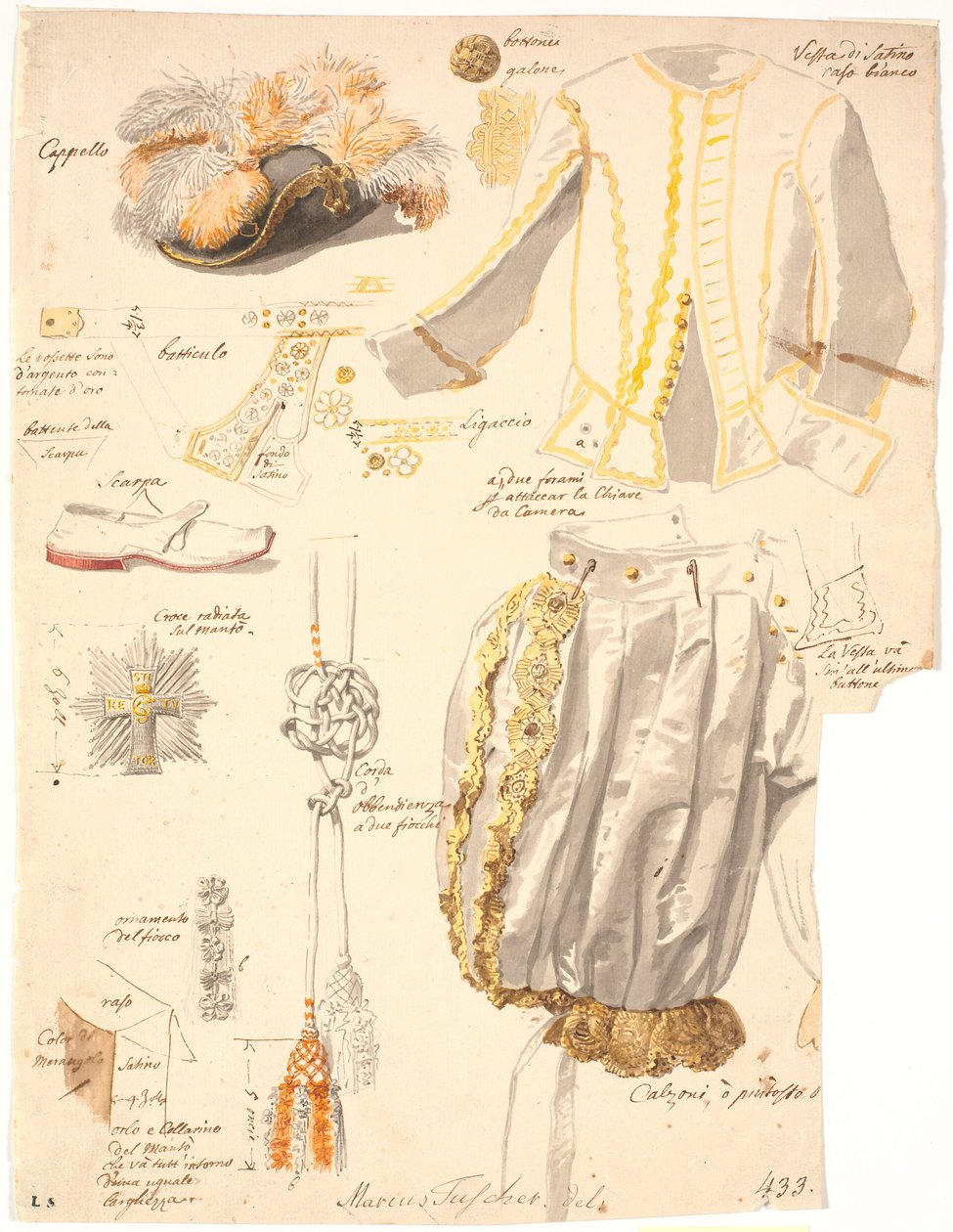Detalles del traje de caballero de la Orden de Dannebrog de Marcus Tuscher