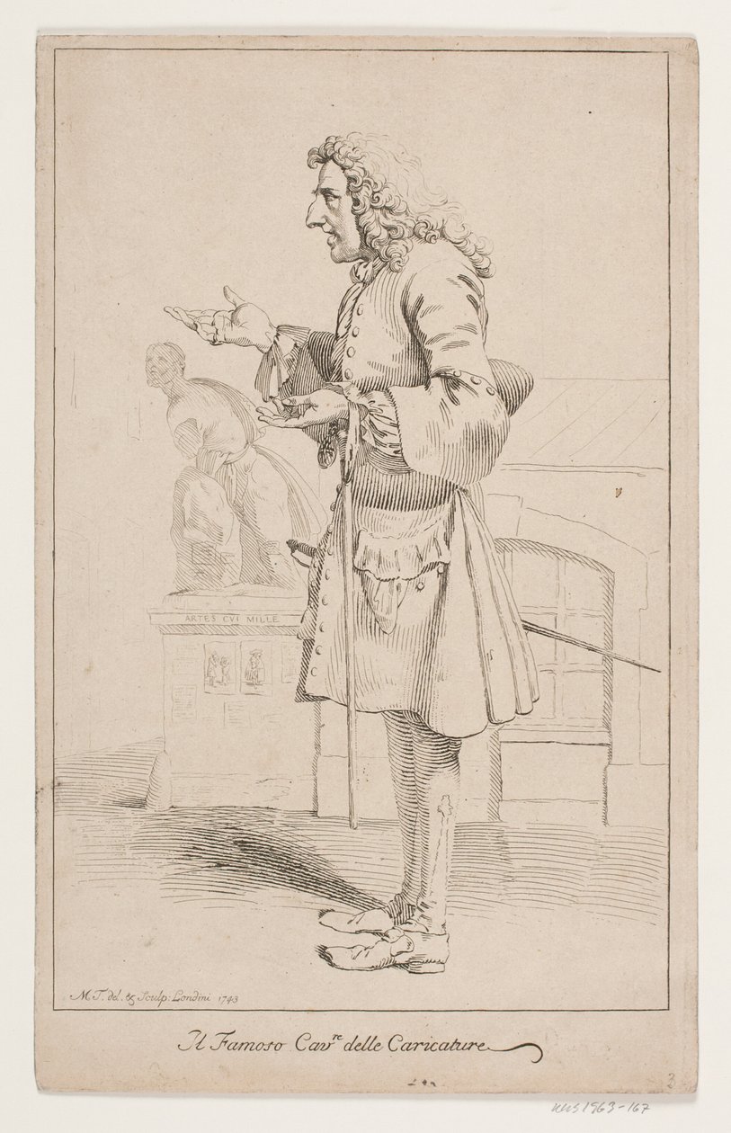 Retrato de Pier Leone Ghezzi (1674-1755) de Marcus Tuscher