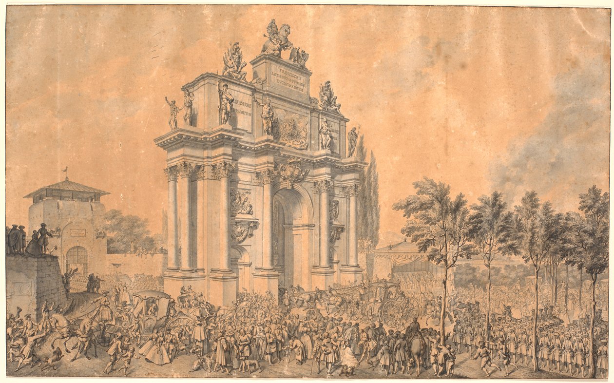 Arco de triunfo para Francisco III de Lorena y María Teresa en su entrada a Florencia 1739 de Marcus Tuscher