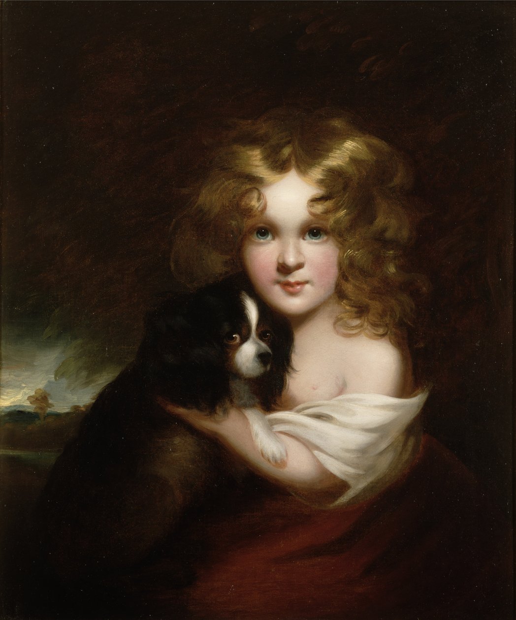 Niña con un perro, c.1840 de Margaret Sarah Carpenter