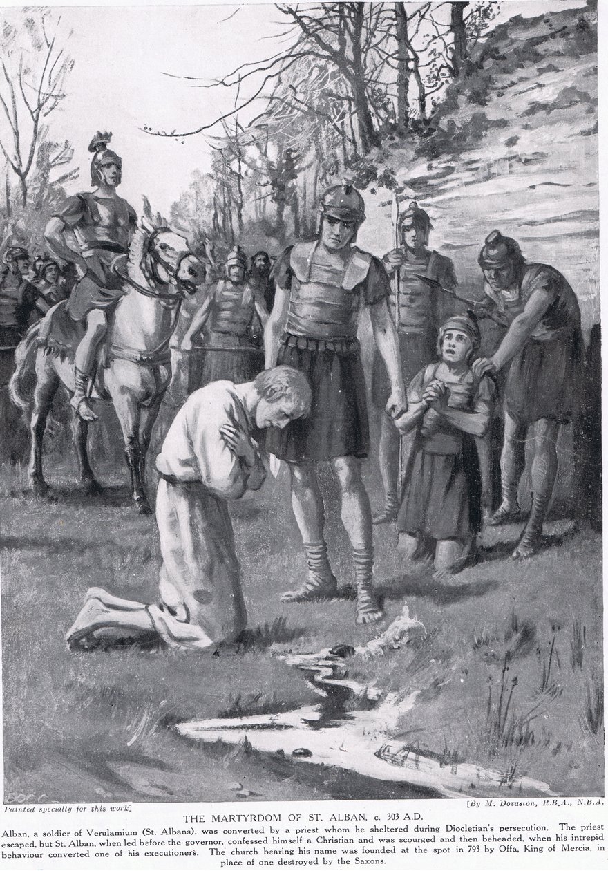 El martirio de San Albán, ilustración de "Hutchinson