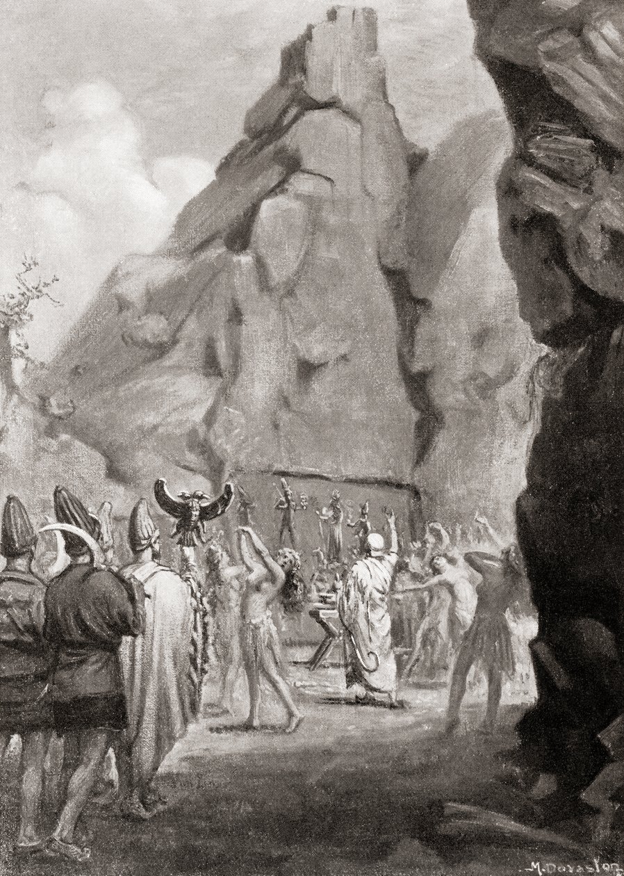 La celebración de un festival primaveral con una danza de culto para venerar a las diosas madres hititas, de la Historia de las Naciones de Hutchinson, pub.1915 de Margaret (after) Dovaston