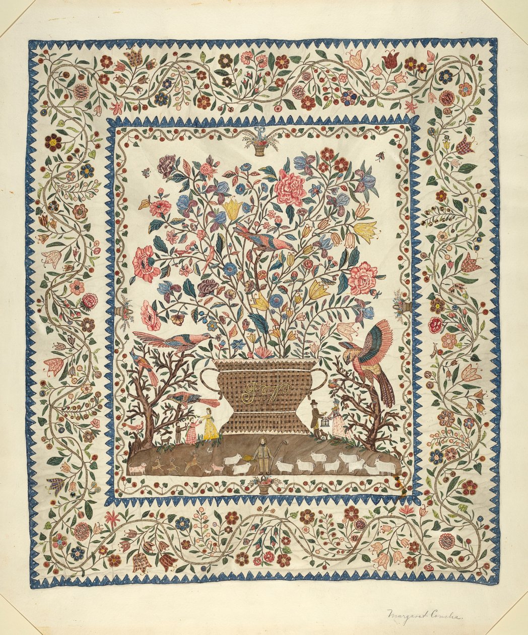 Cubierta de aplique y bordado, 1935-1942 de Margaret Concha