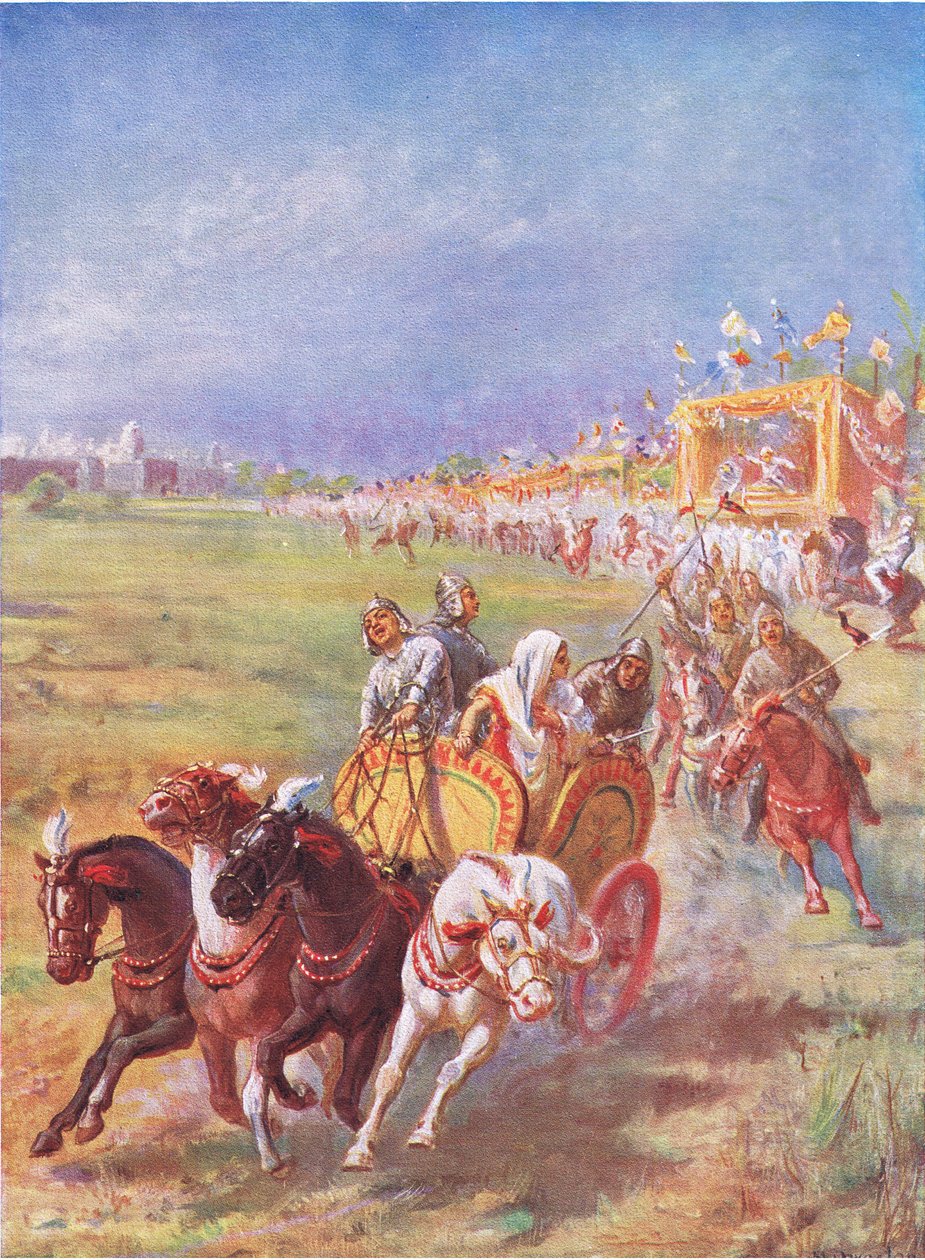Un punto de inflexión en la historia de la India (litografía en color) de Margaret Dovaston