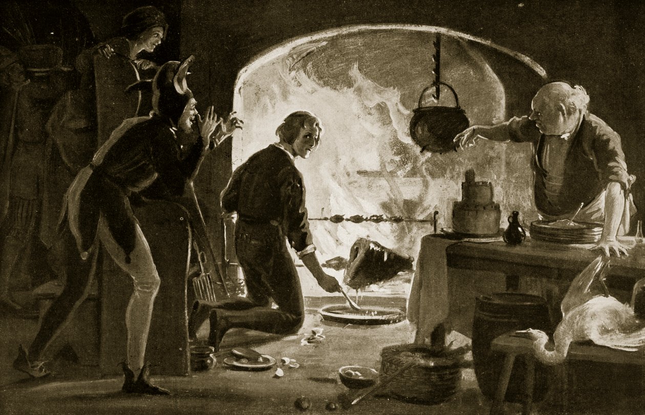 Lambert Simnel en la cocina, ilustración de "Hutchinson