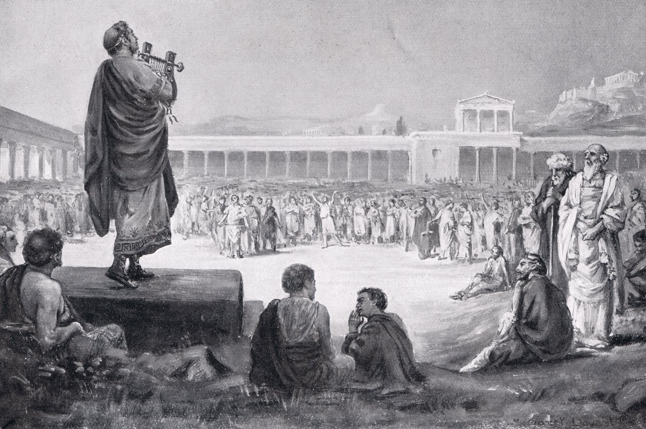 Recorrido de Nerón por Grecia en el año 66 d.C., ilustración de "Hutchinson