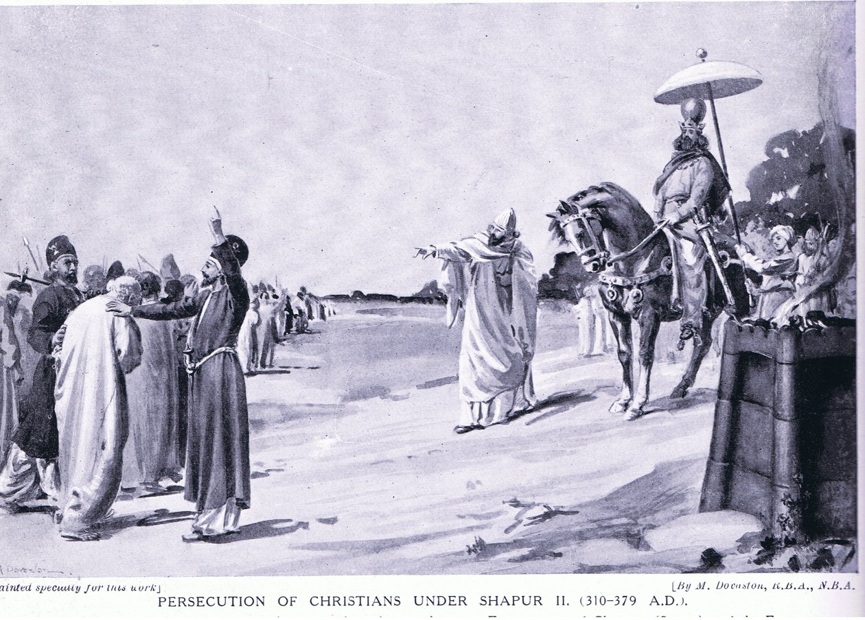 Persecución de los cristianos bajo Shapur II (litografía) de Margaret Dovaston