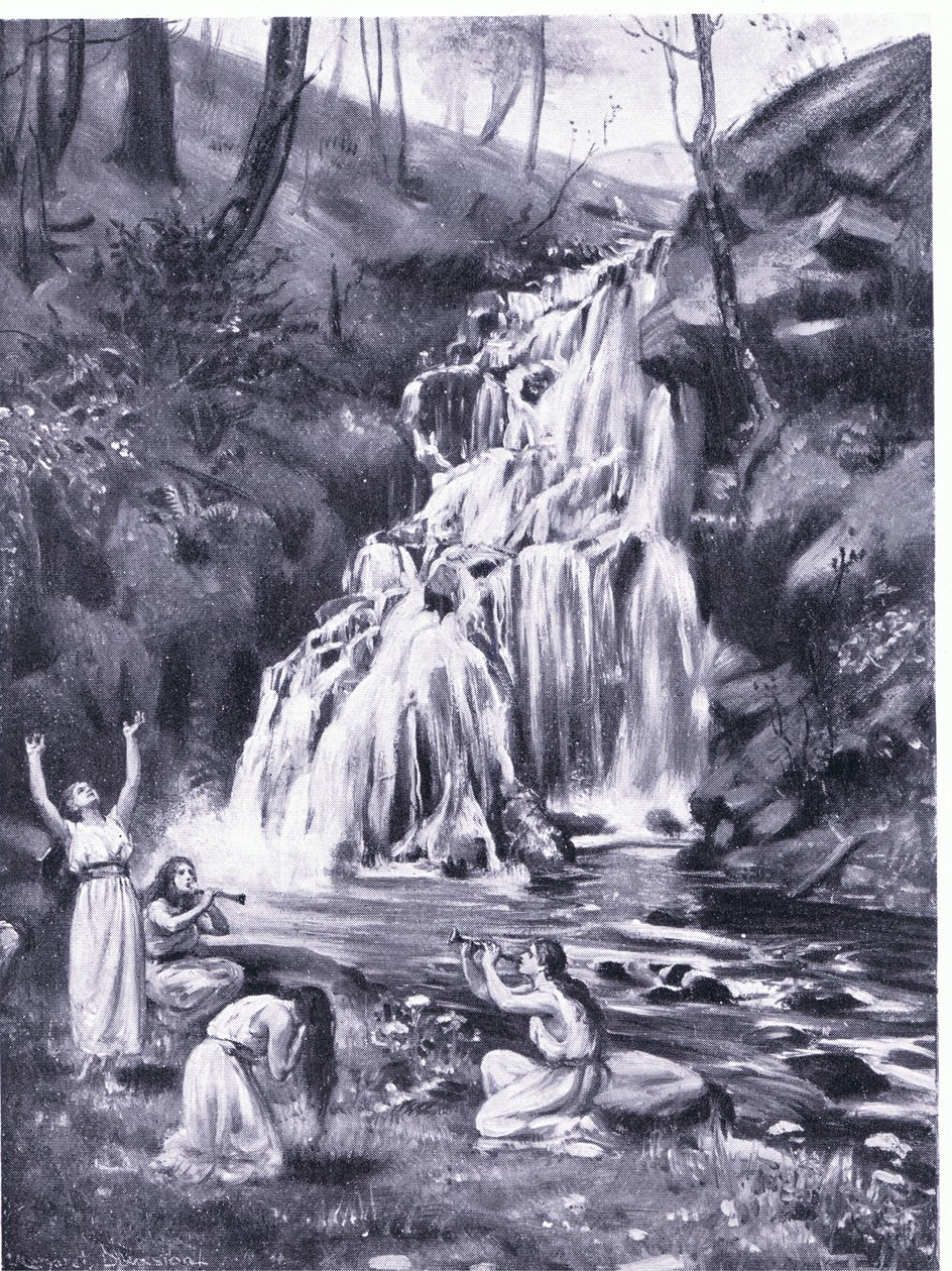 Doncellas fenicias llorando la pérdida de Adonis (litografía) de Margaret Dovaston