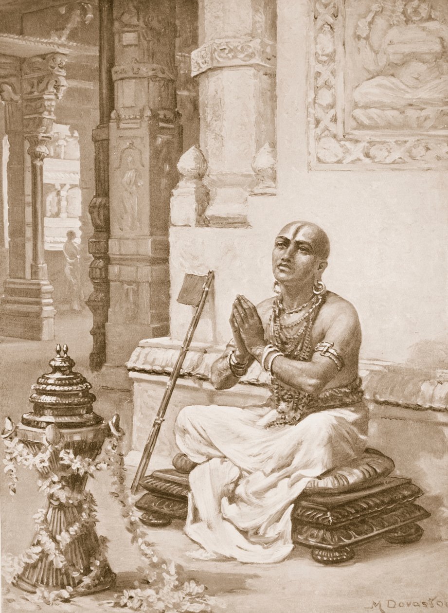 Ramanuja contemplando su filosofía del Dios único y personal de Margaret Dovaston