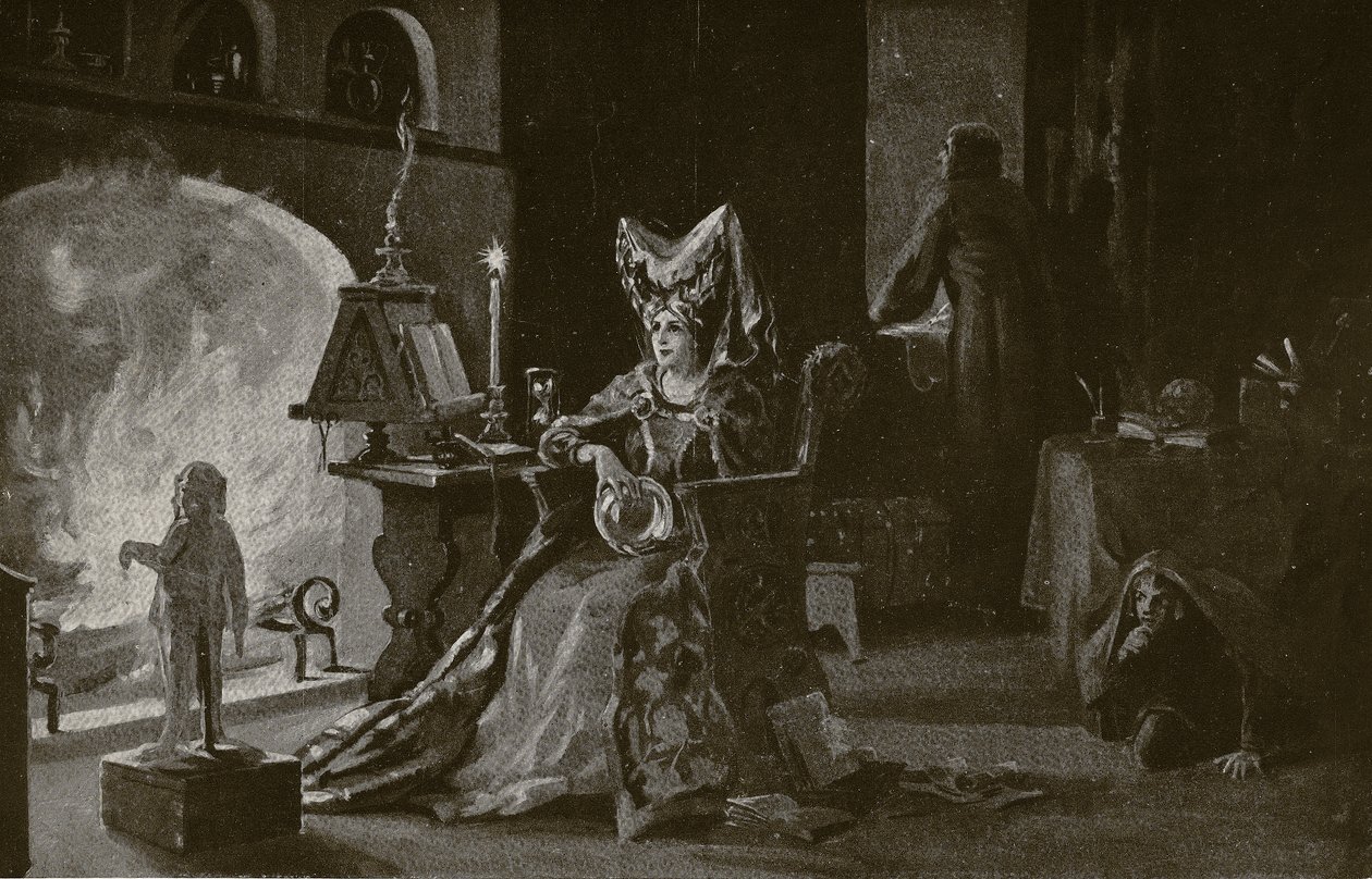 La duquesa de Gloucester practica la brujería, ilustración de 
