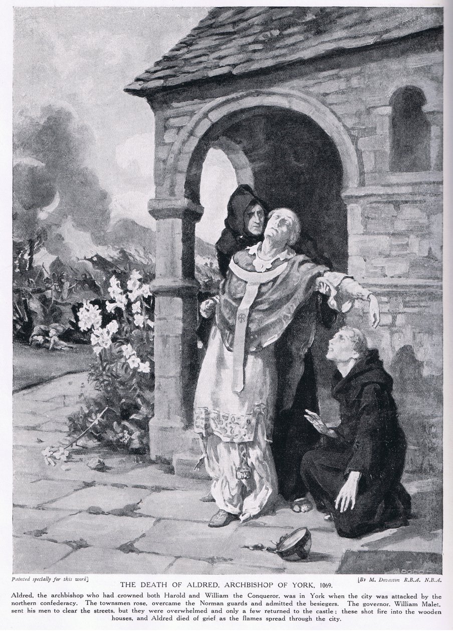 La muerte de Aldred, arzobispo de York AD1069 de Margaret Dovaston