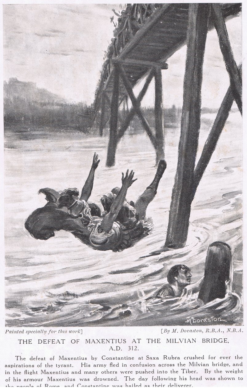 Derrota de Majencio en el Puente Milvio 312 d.C. de Margaret Dovaston
