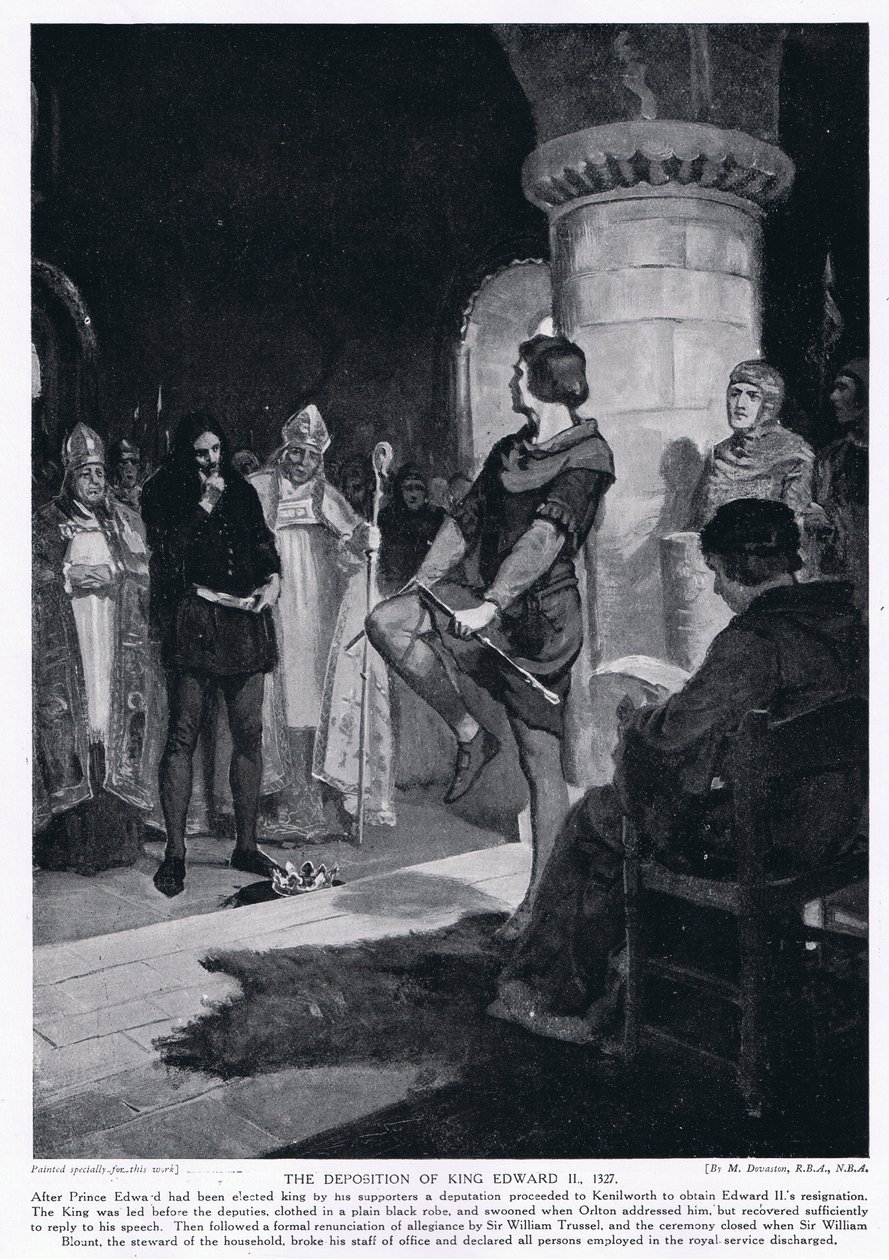 La deposición del rey Edwrado II AD1327 de Margaret Dovaston