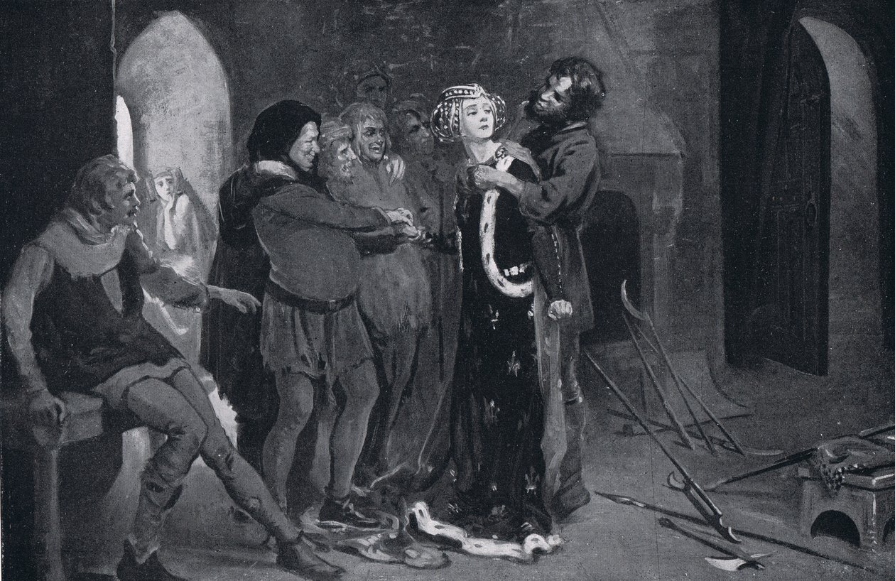 La bella doncella de Kent besada por insurgentes AD1381 de Margaret Dovaston