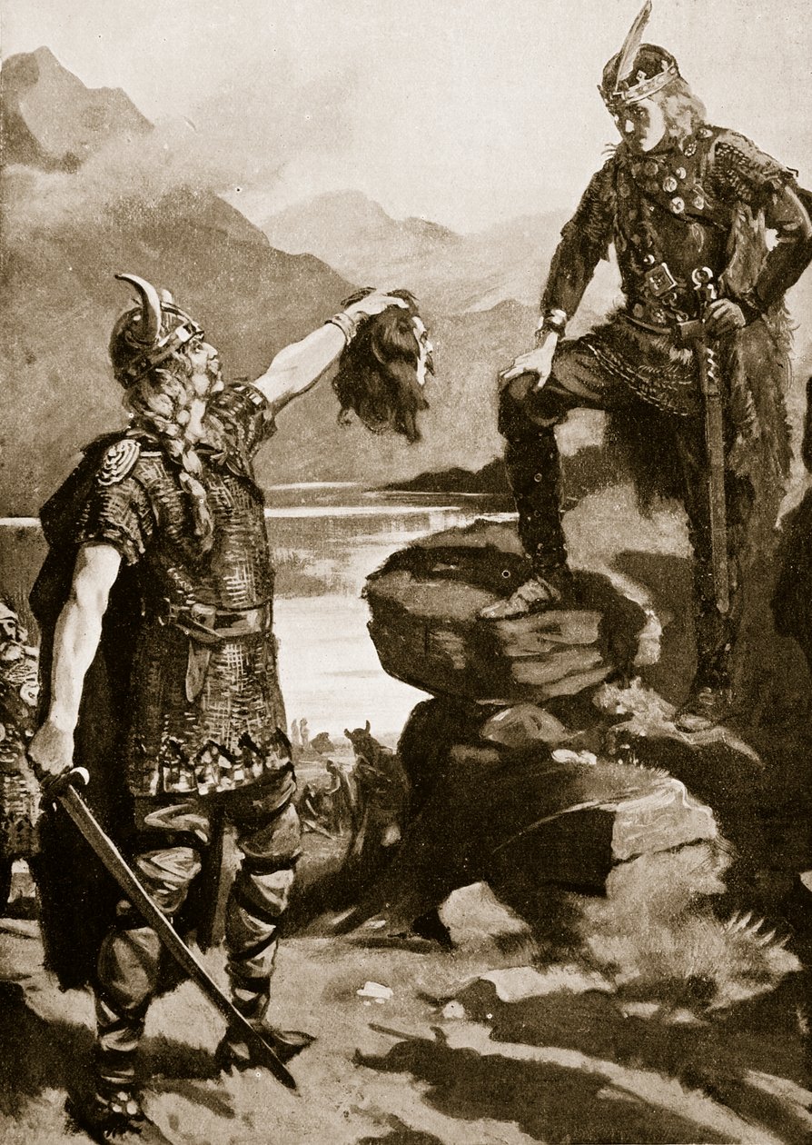 La cabeza de Donald Macwilliam presentada a Alejandro II, ilustración de "Hutchinson