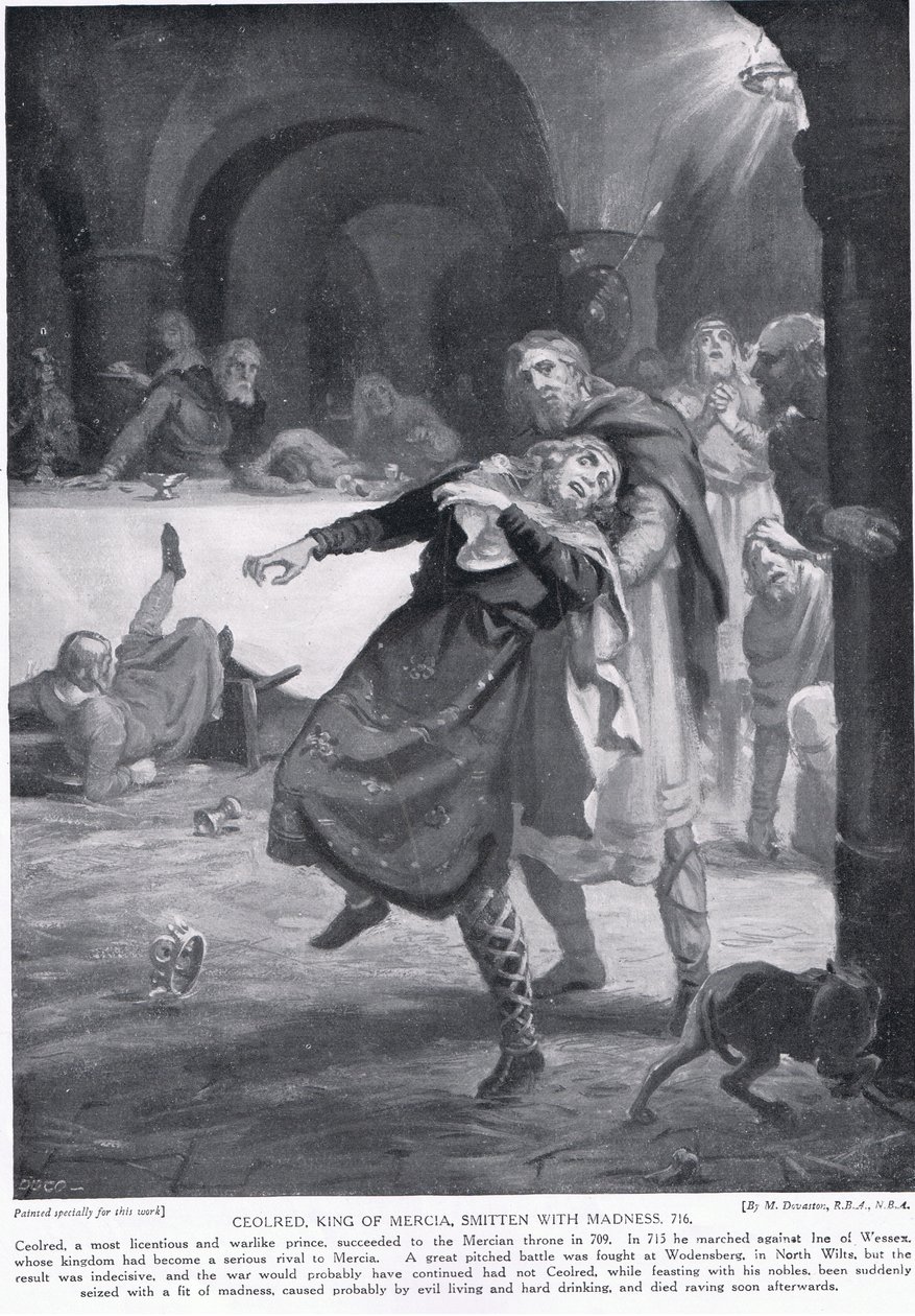 La locura del rey Ceolred de Mercia AD 716 de Margaret Dovaston