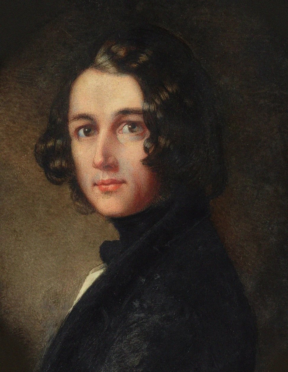 Retrato de Charles Dickens (detalle), 1843 de Margaret Gillies