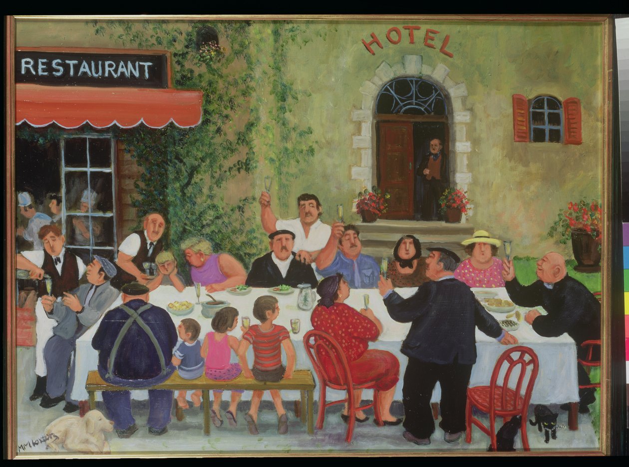 Celebración (óleo sobre lienzo) de Margaret Loxton