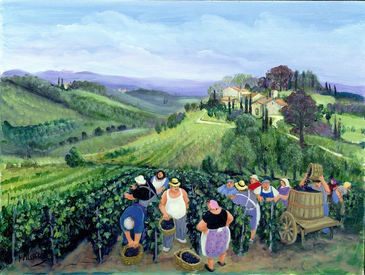 Paisaje del Chianti (óleo sobre lienzo) de Margaret Loxton