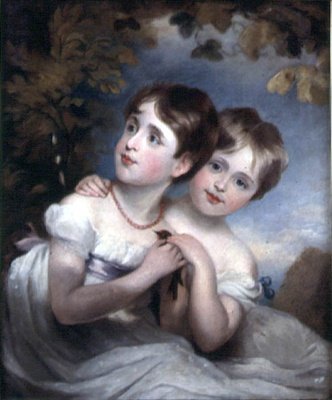 Dos chicas con un pájaro de Margaret Sarah Carpenter
