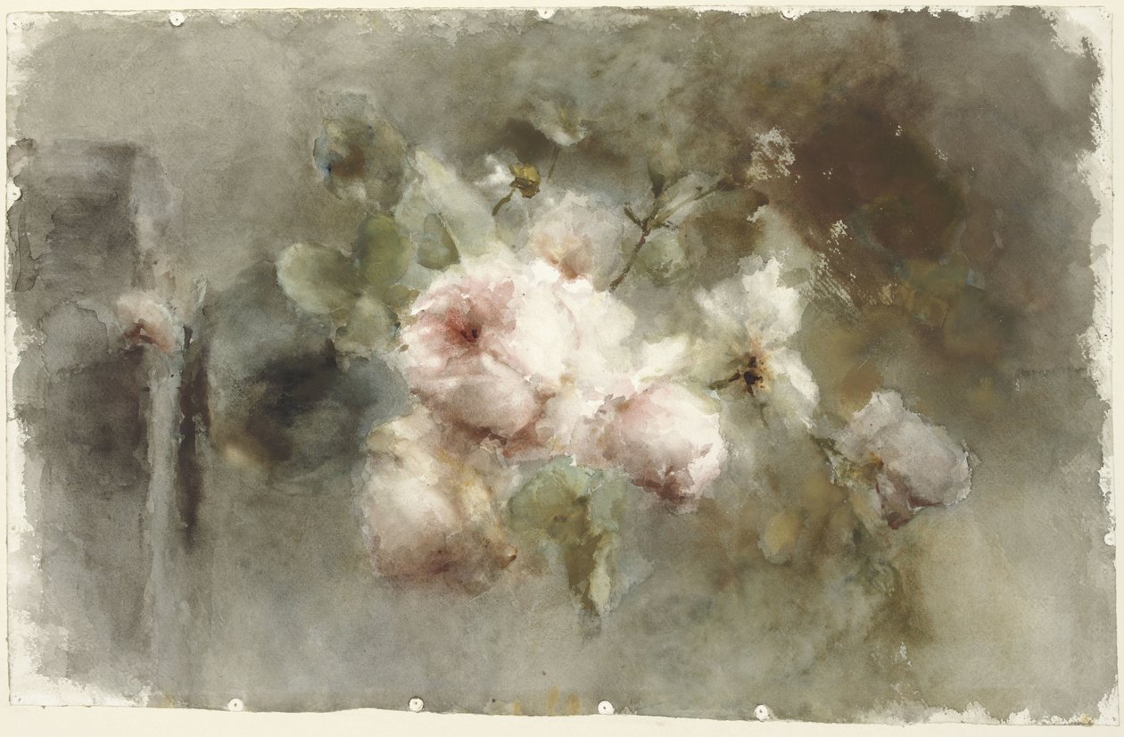 Un jarrón con rosas de Margaretha Roosenboom