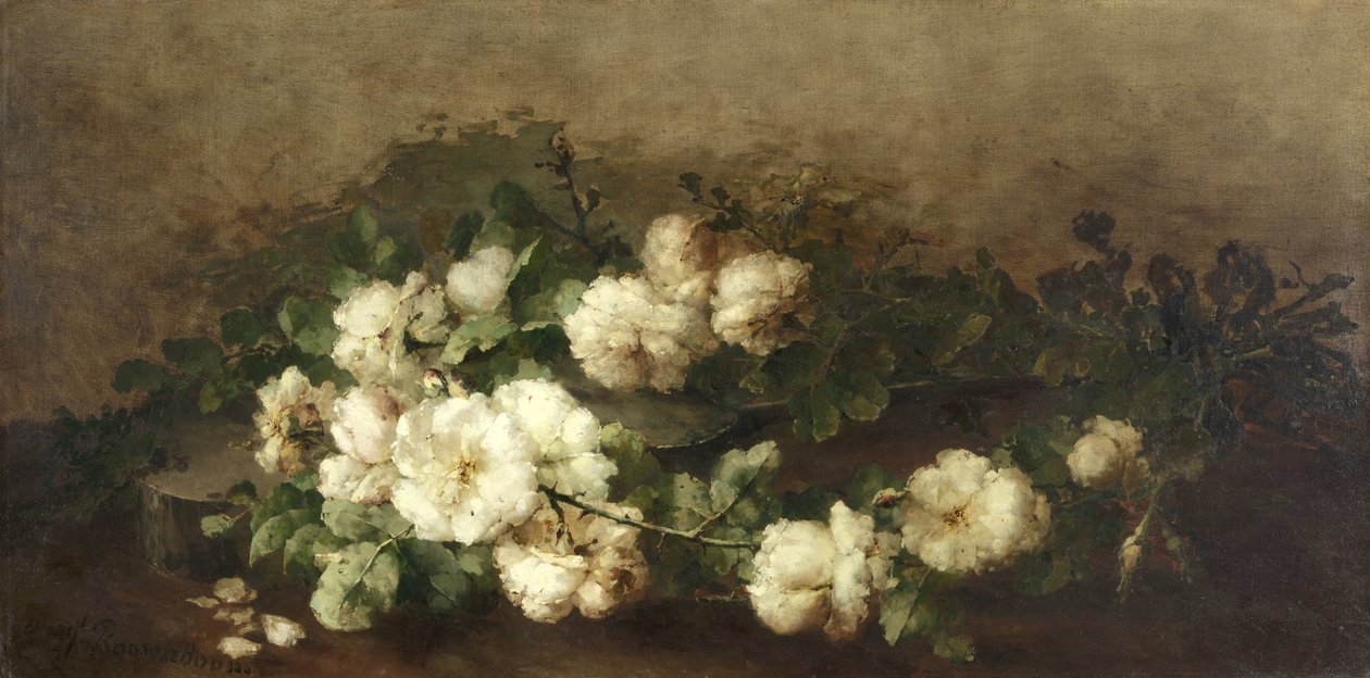 Bodegón con guitarra y rosas de Margaretha Roosenboom