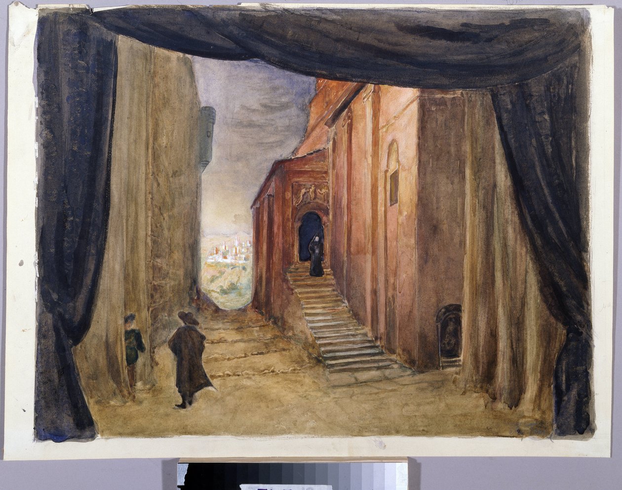 Decorado preparatorio para la ópera "El invitado de Pierre", de Alexandre Dargomyjski (1813-1869) de Margarita Genrichovna Genke Shifrina