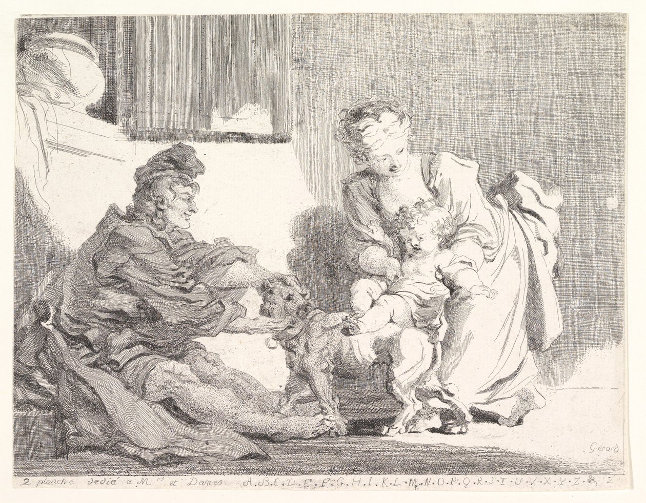 El niño y el bulldog, 1778 de Marguerite Gerard