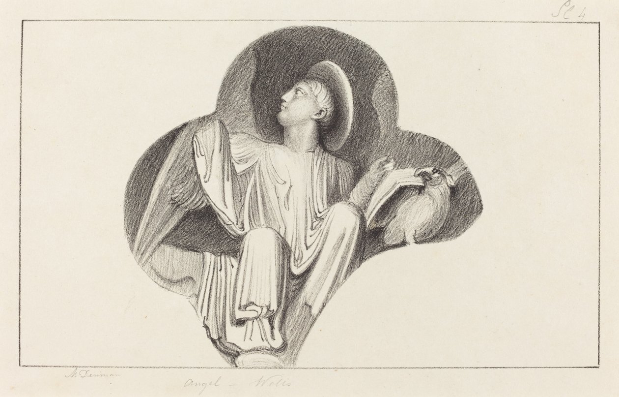 Un ángel, de la Catedral de Wells de Maria Denman after John Flaxman