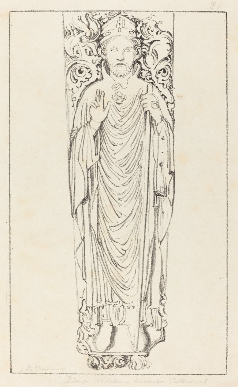 Obispo Wulstan, en la catedral de Worcester de Maria Denman after John Flaxman