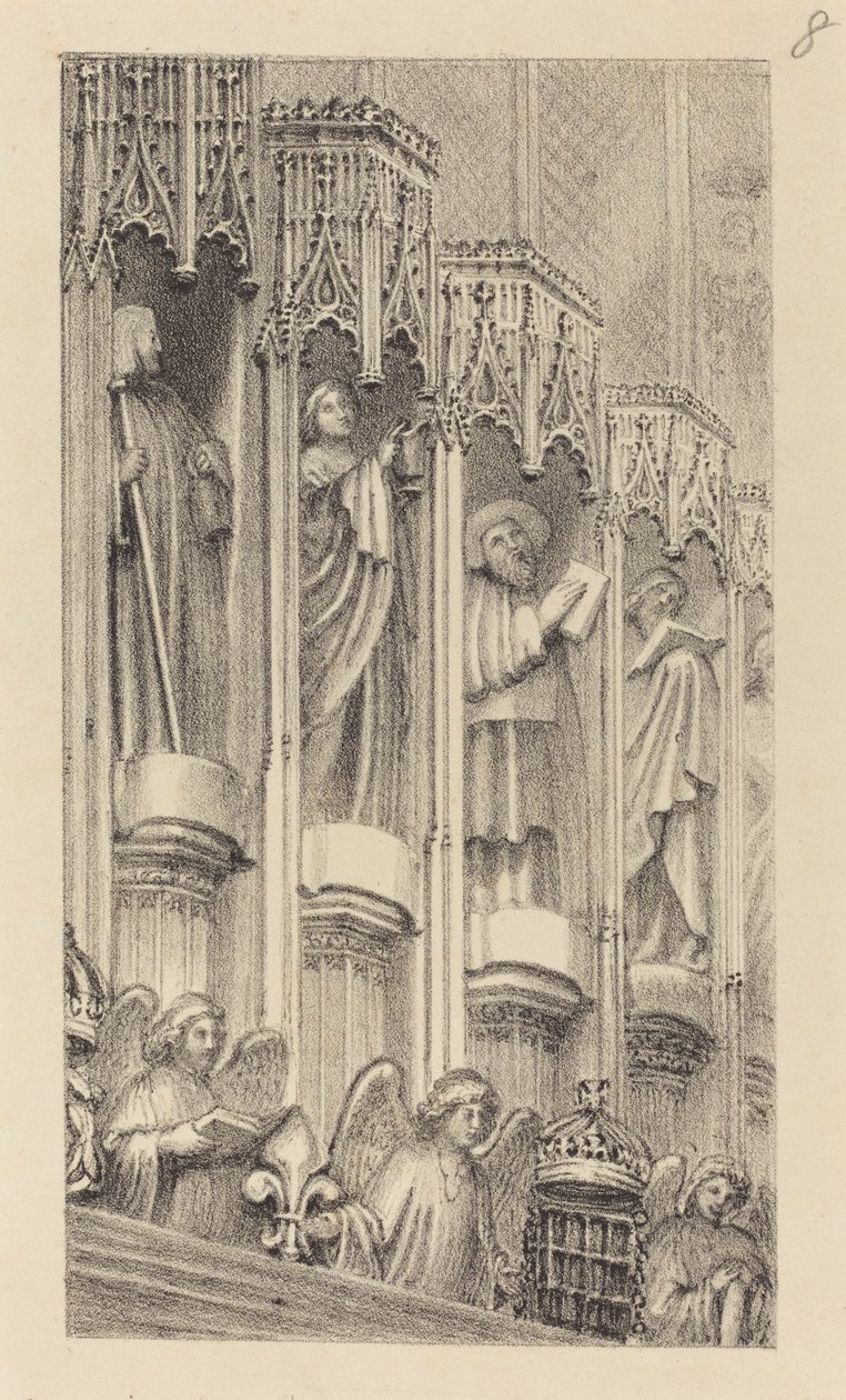 Estatuas en la arquitectura de la Capilla de Enrique VII, Abadía de Westminster de Maria Denman after John Flaxman