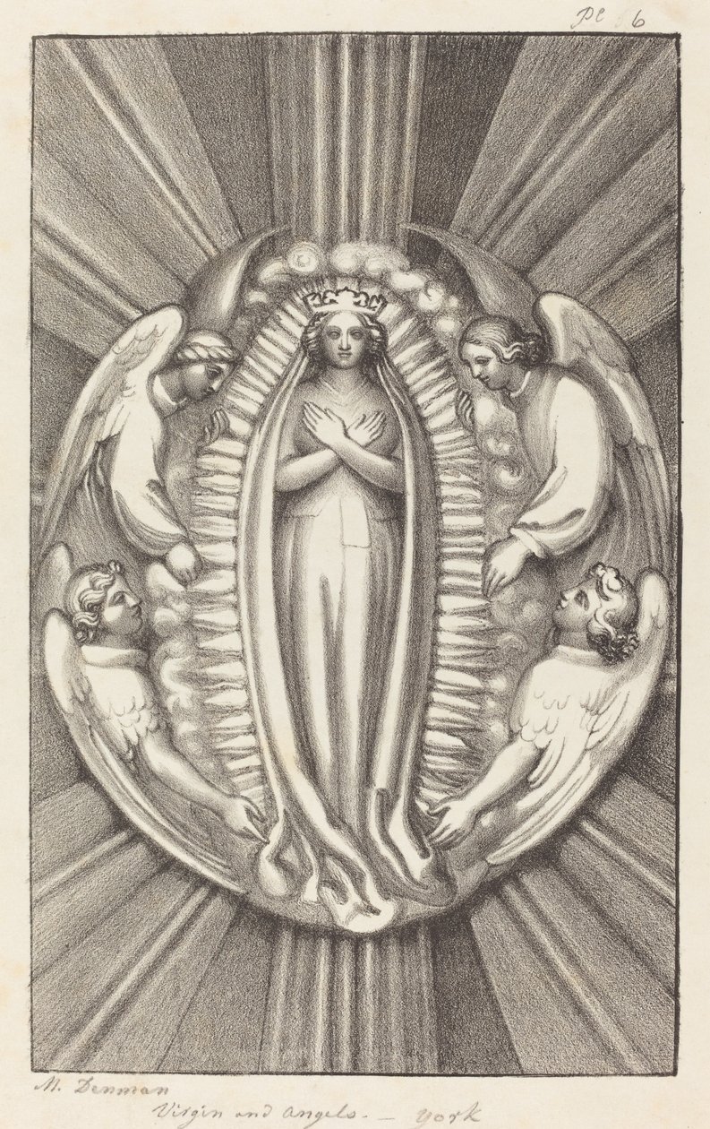 Virgen y ángeles, una clave en York de Maria Denman after John Flaxman