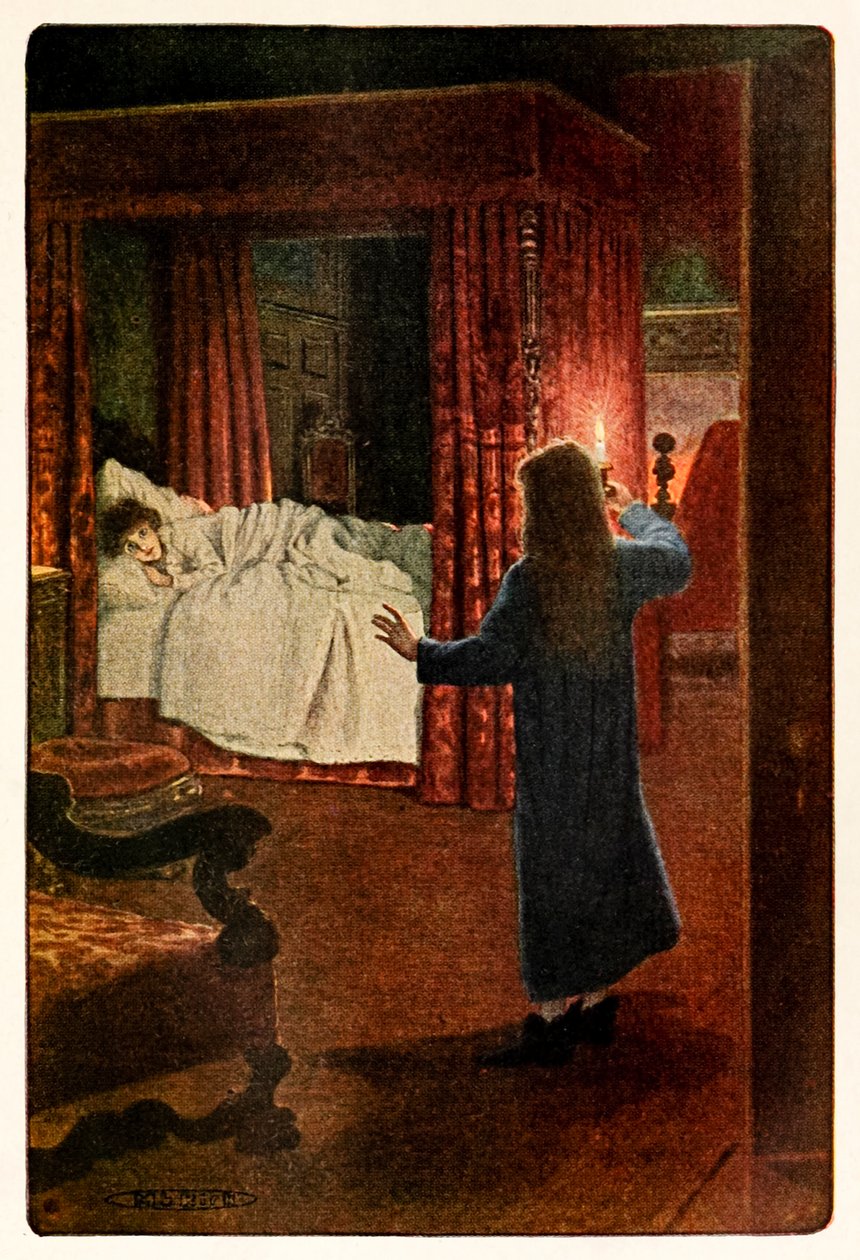 "¿Quién eres? ¿Eres un fantasma?" de El jardín secreto de Frances Hodgson Burnett (1849-1924) de Maria Louise Kirk