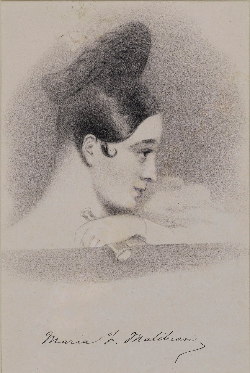 Autorretrato, principios de 1830 de Maria Malibran Garcia