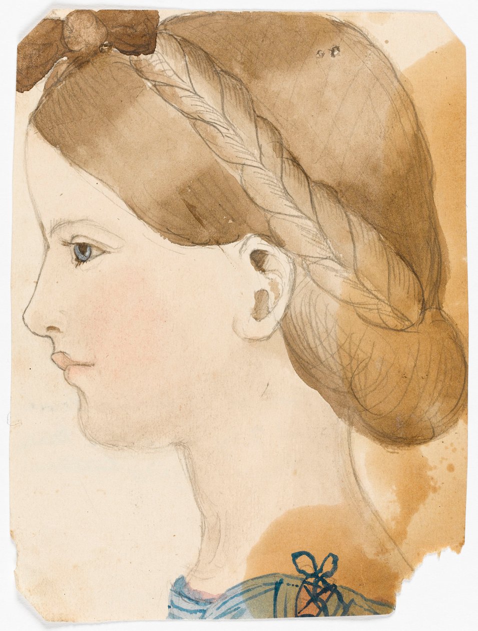 Retrato de M Rose Herschel a los 7 años (1851) por su hermana Maria, de 11 años de Maria Sophia Herschel