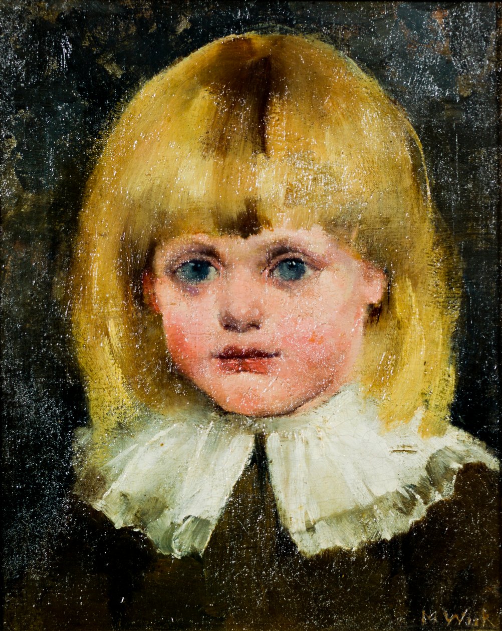 Cabeza de niña (Hilja Tukiainen); pintura de Maria Wiik