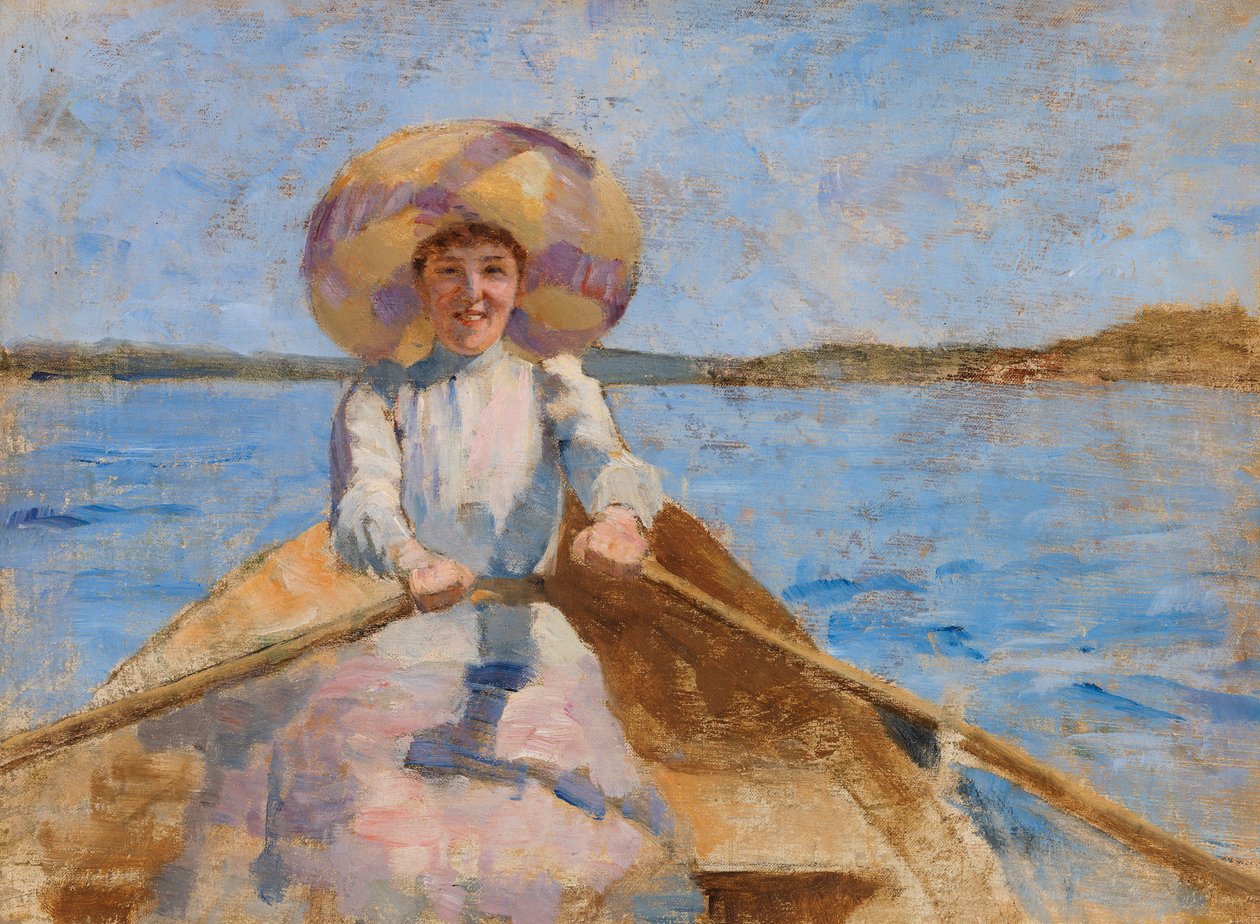 Mujer remando, boceto de Maria Wiik