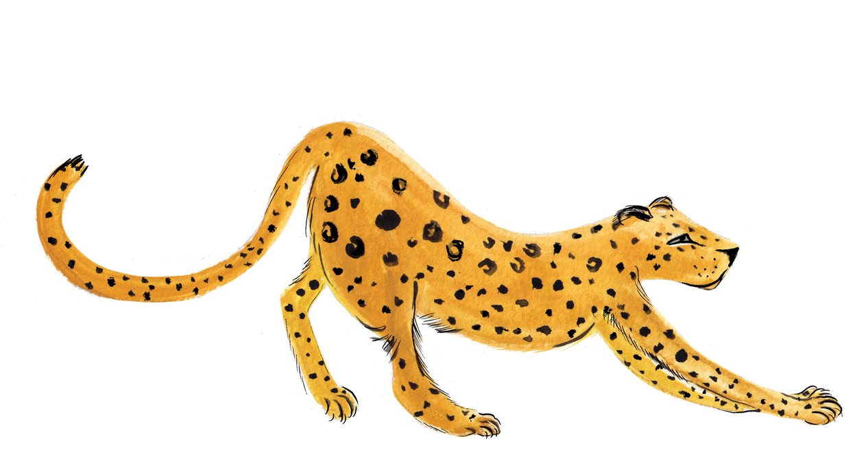Leopard Yoga, 2020 (acuarela sobre papel) de Marianna Kulukundis