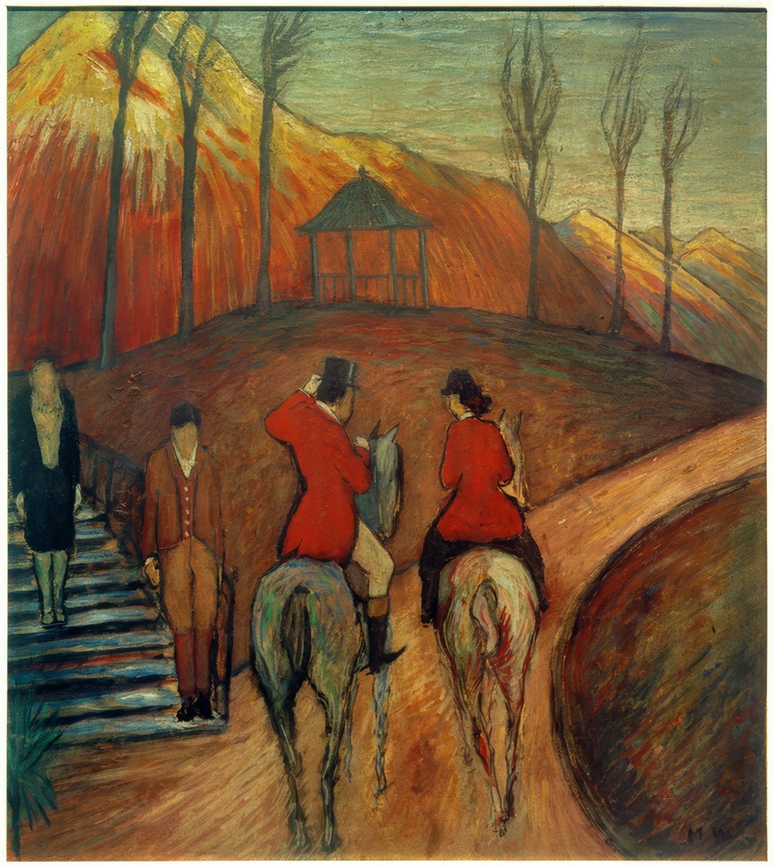 Paisaje con jinete y amazona de Marianne von Werefkin