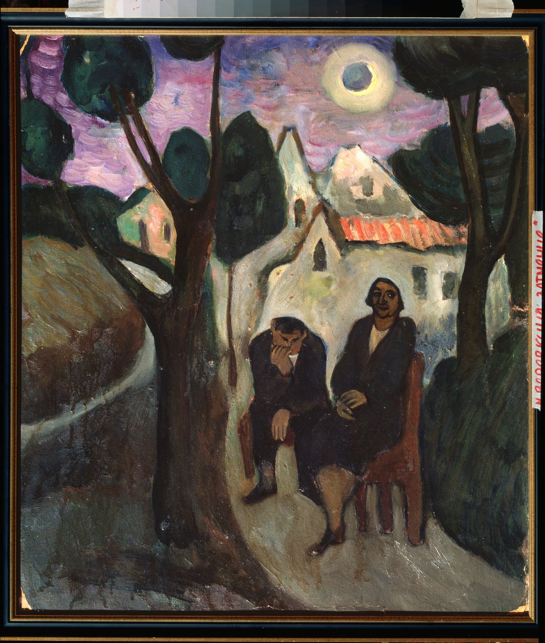 El eclipse solar - Pintura de Marianne Von Werefkin (1860-1938), óleo sobre lienzo, hacia 1910, arte ruso, siglo XX, expresionismo - Colección privada de Marianne von Werefkin