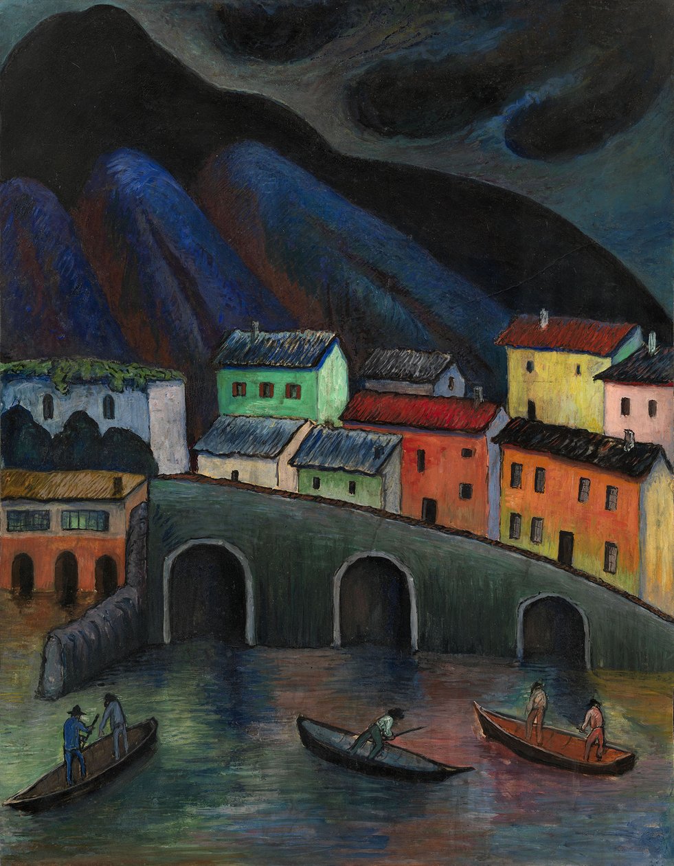 Pesca nocturna en Ascona, 1920s-1930s de Marianne von Werefkin