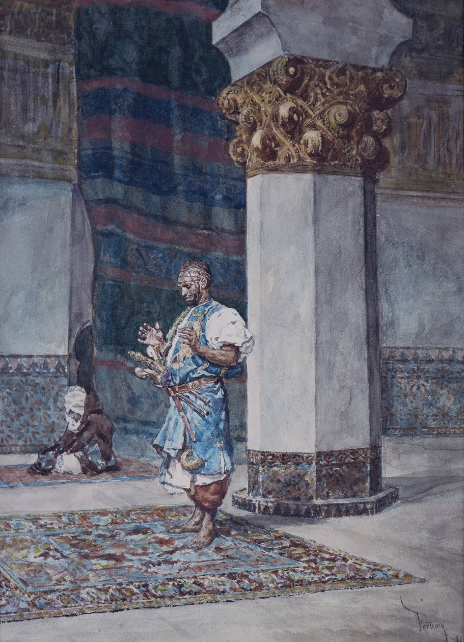 Un comerciante rezando en una mezquita de Mariano Fortuny y Marsal