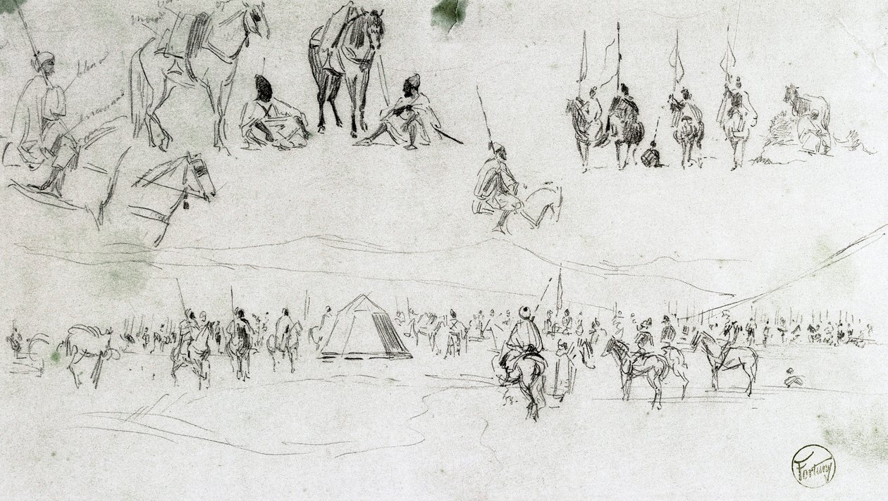 Paisaje con militares españoles y moros de Mariano Fortuny y Marsal