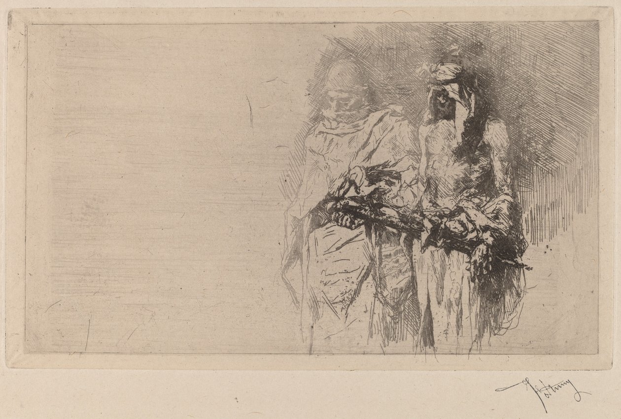 Croquis (Dos figuras árabes) de Marià Fortuny