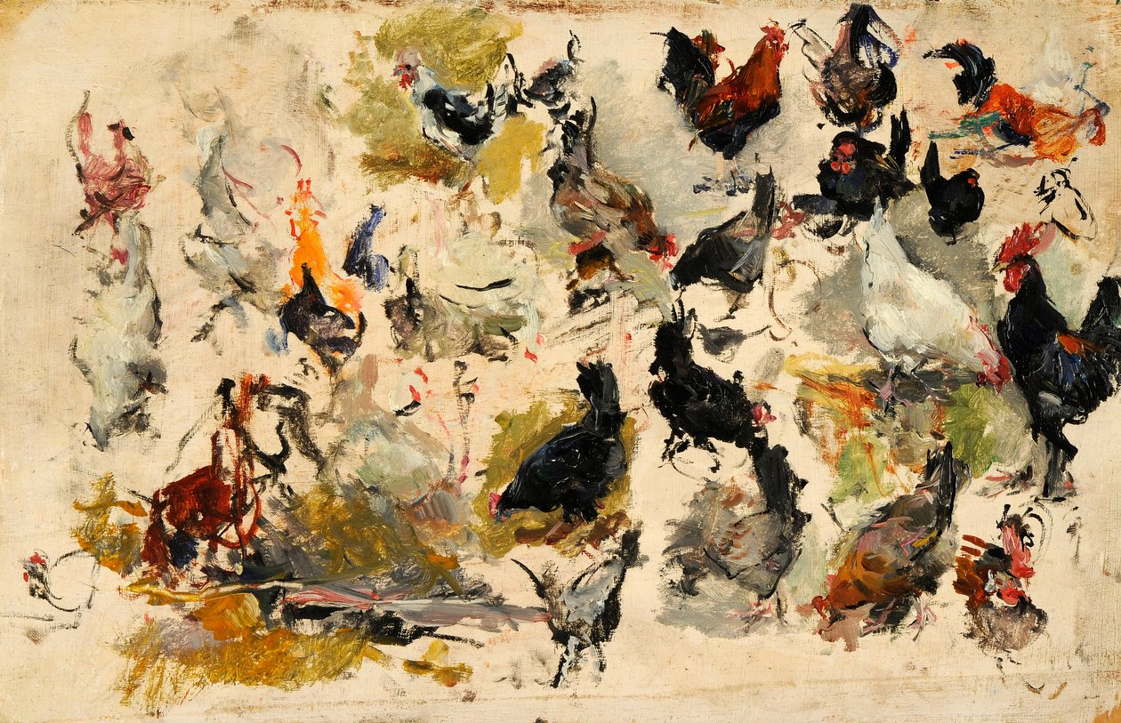 Estudio de gallos, 1869 de Marià Fortuny
