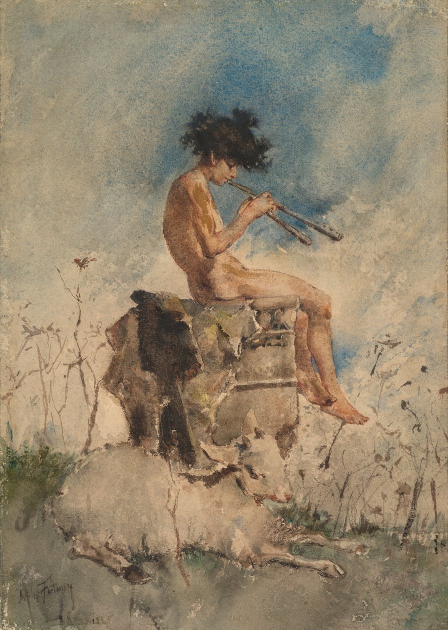 Las flautas de Pan, 1865 de Mariano José María Bernardo Fortuny y Carbó
