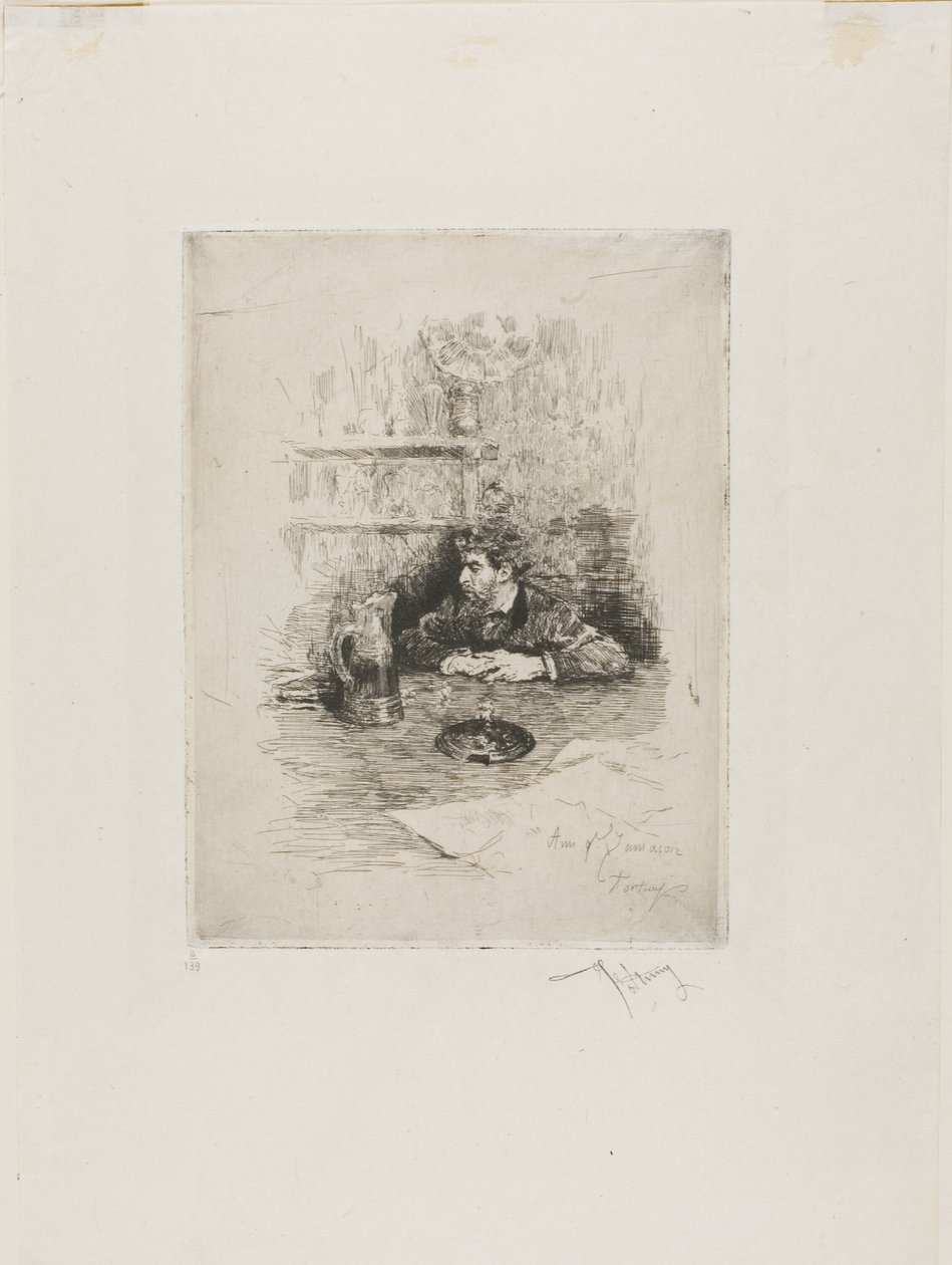 Retrato de Eduardo Zamaçois, pintor español de Mariano Fortuny y Marsal