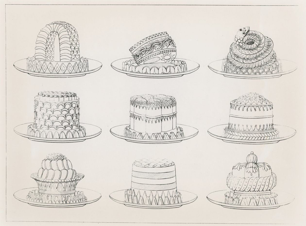 Diseños para tartas y pasteles por Antoine Carême de Marie Antoine Careme